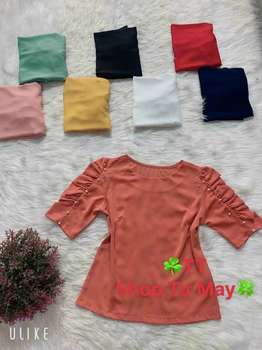 Áo kiểu nữ công sở cổ tròn