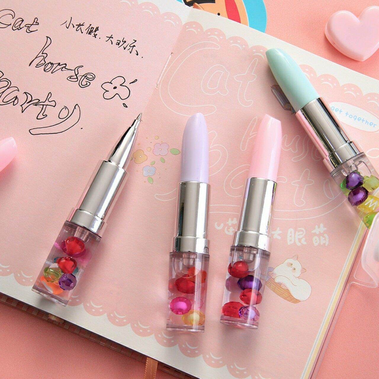 [HCM]Combo 5 cây Bút gel mực tím hình thỏi son