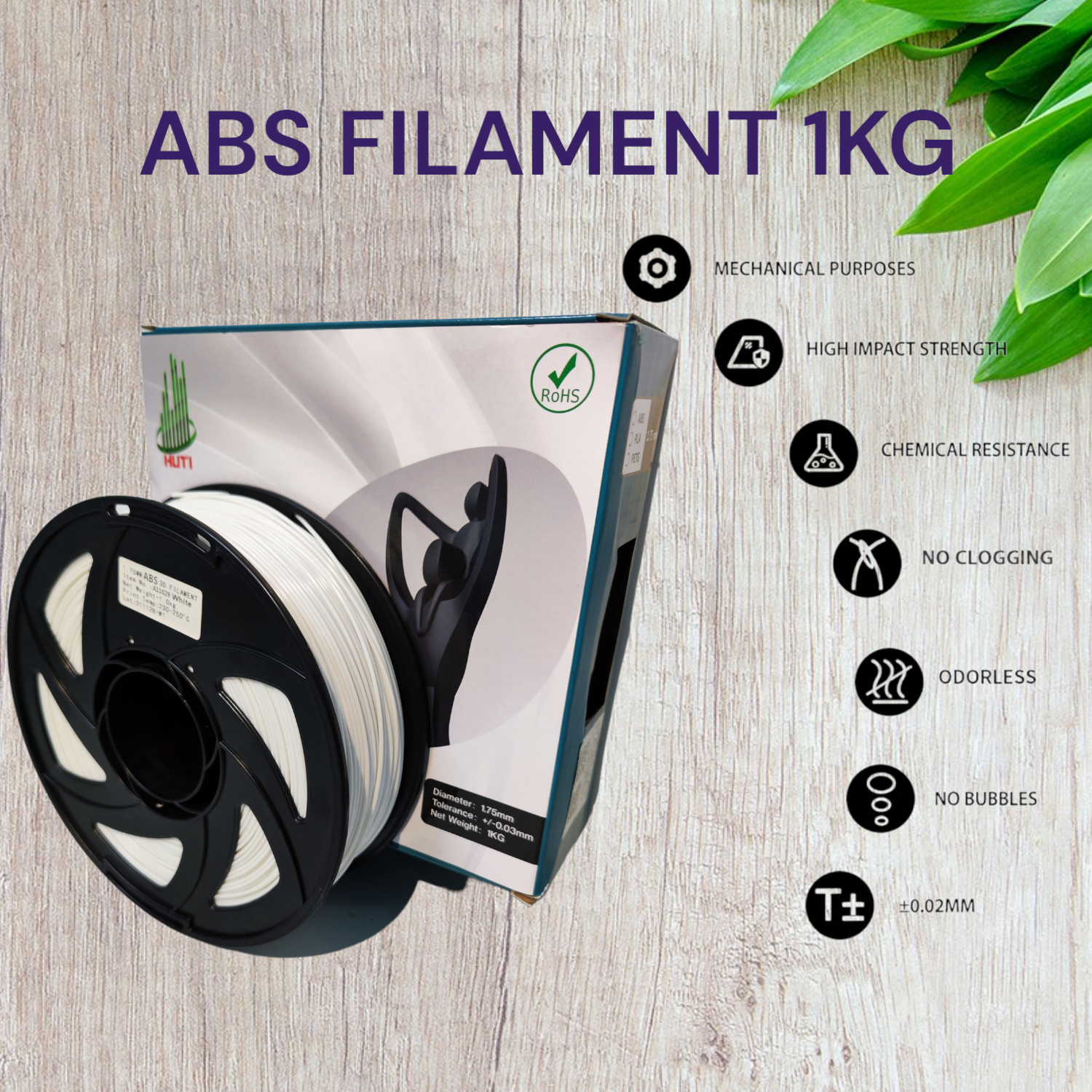 Nhựa in 3D HUTI ABS Filament 1kg 1.75mm