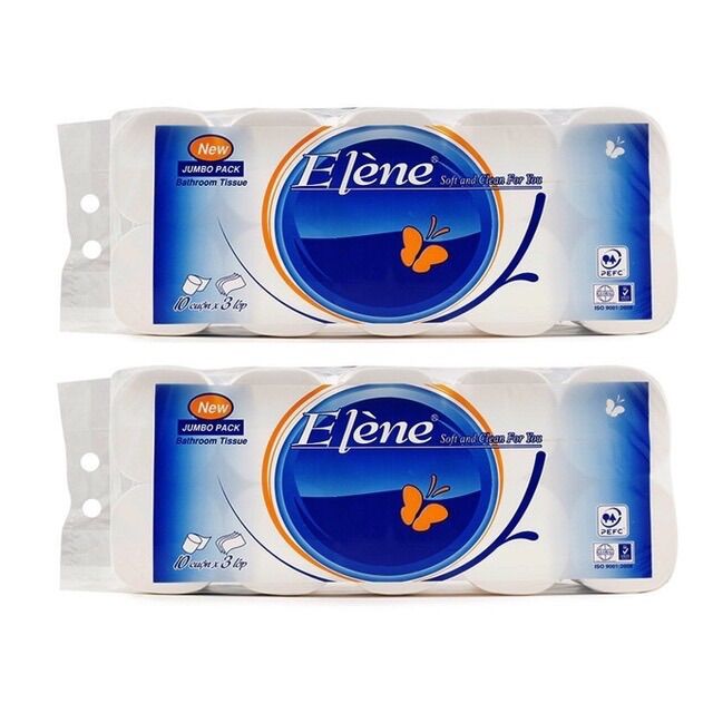 Combo 2 bịch giấy vệ sinh Elene 10 cuộn 3 lớp không lõi siêu dai mềm min
