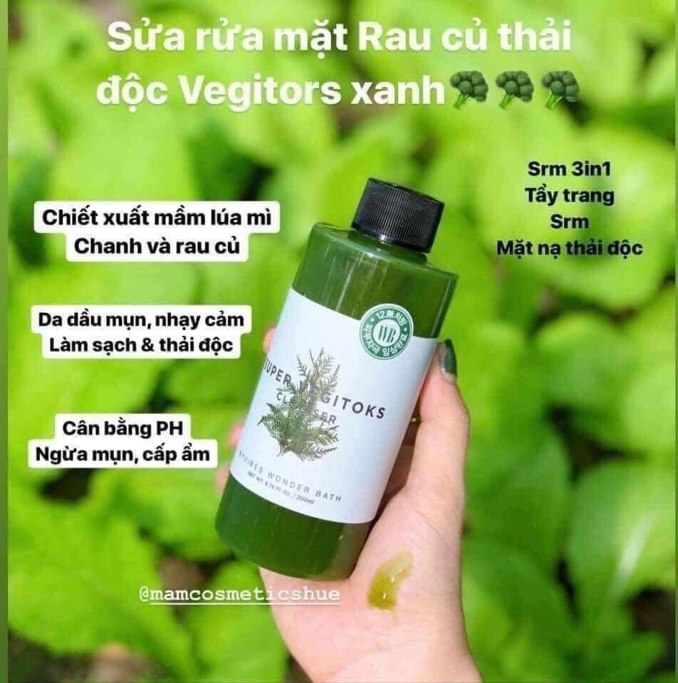 Sữa rửa mặt rau củ Super Vegitoks Cleanser thải độc 300ml