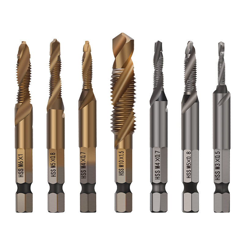 Organ Equipped Tap Thread Tap Drill Bit Tapping Composite  Materials Drilling and Tapping One-piece Spiral Titanium Tap M3m4m5m6m8m10m12