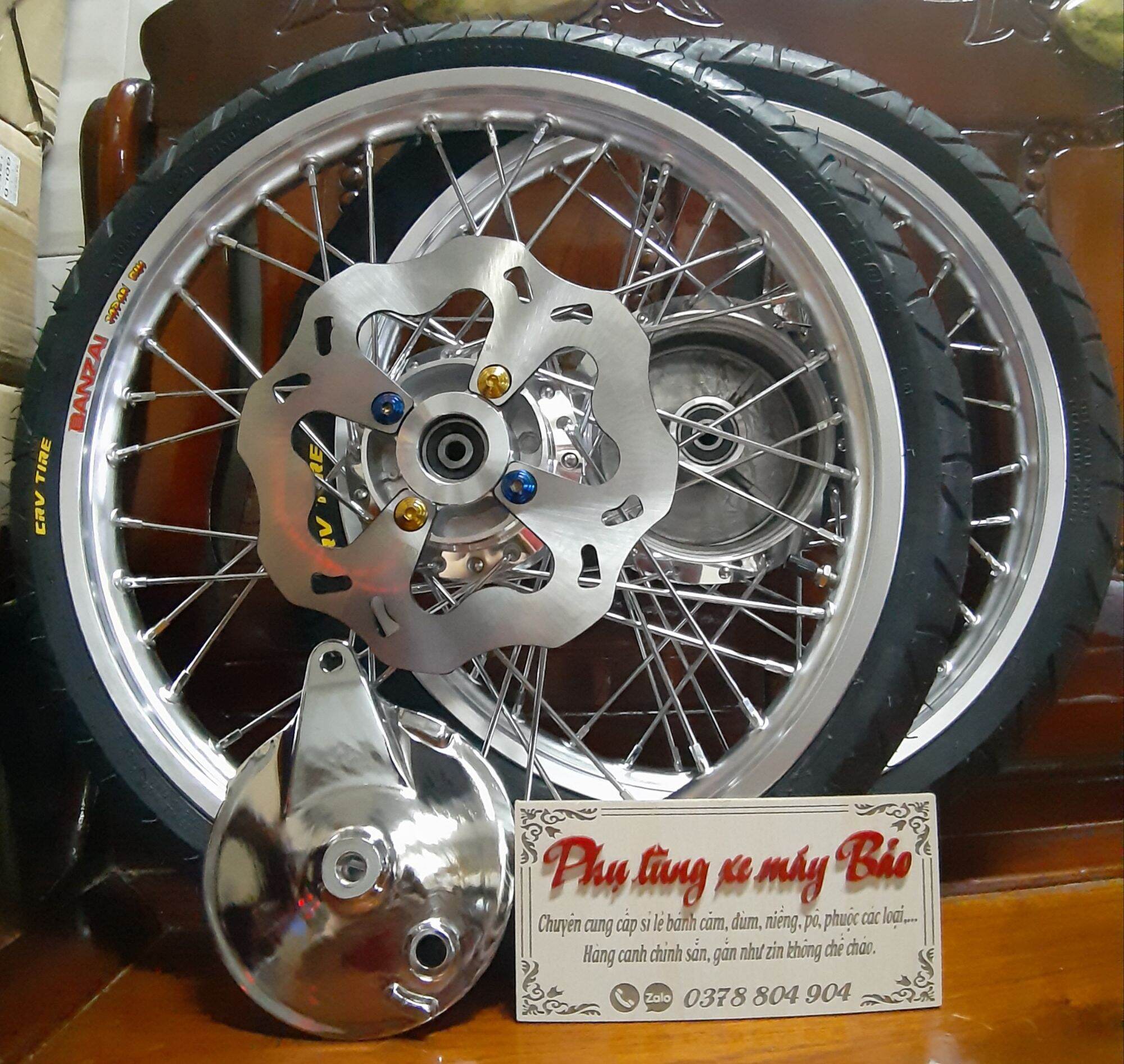 bánh căm EXCITER 2006 đến 2010 và SIRURS full vỏ ruột bạc đạn và đĩa trước ốc và má đùm sau