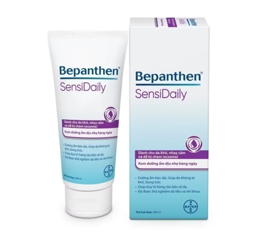 1 tuýt Kem dưỡng ẩm hàng ngày Bepanthen Sensydaily 200ml Date mới liên tục giúp da dưỡng ẩm hàng ngày