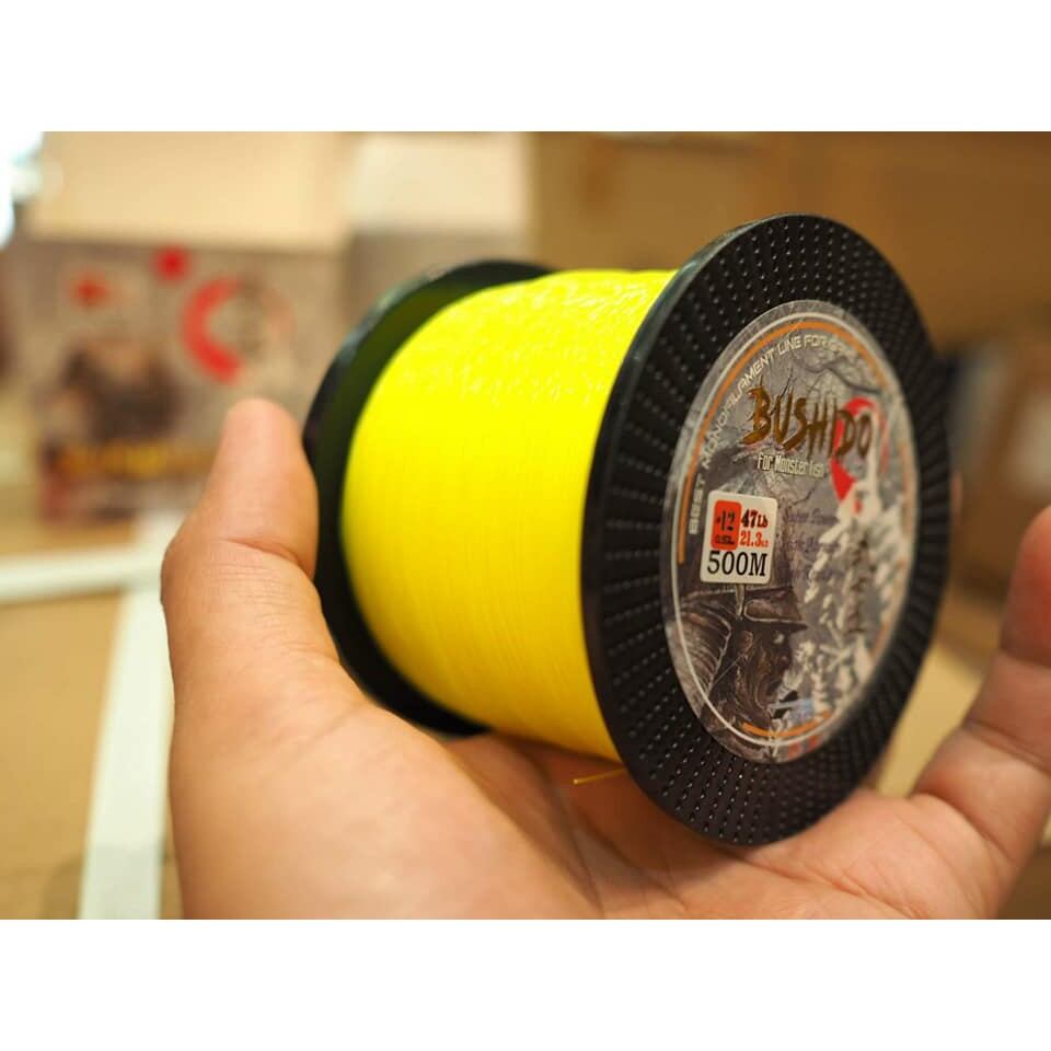 Dây cước câu cá nylon siêu bền bushido 500m chuyên câu sông,hồ,câu biển,câu giải....
