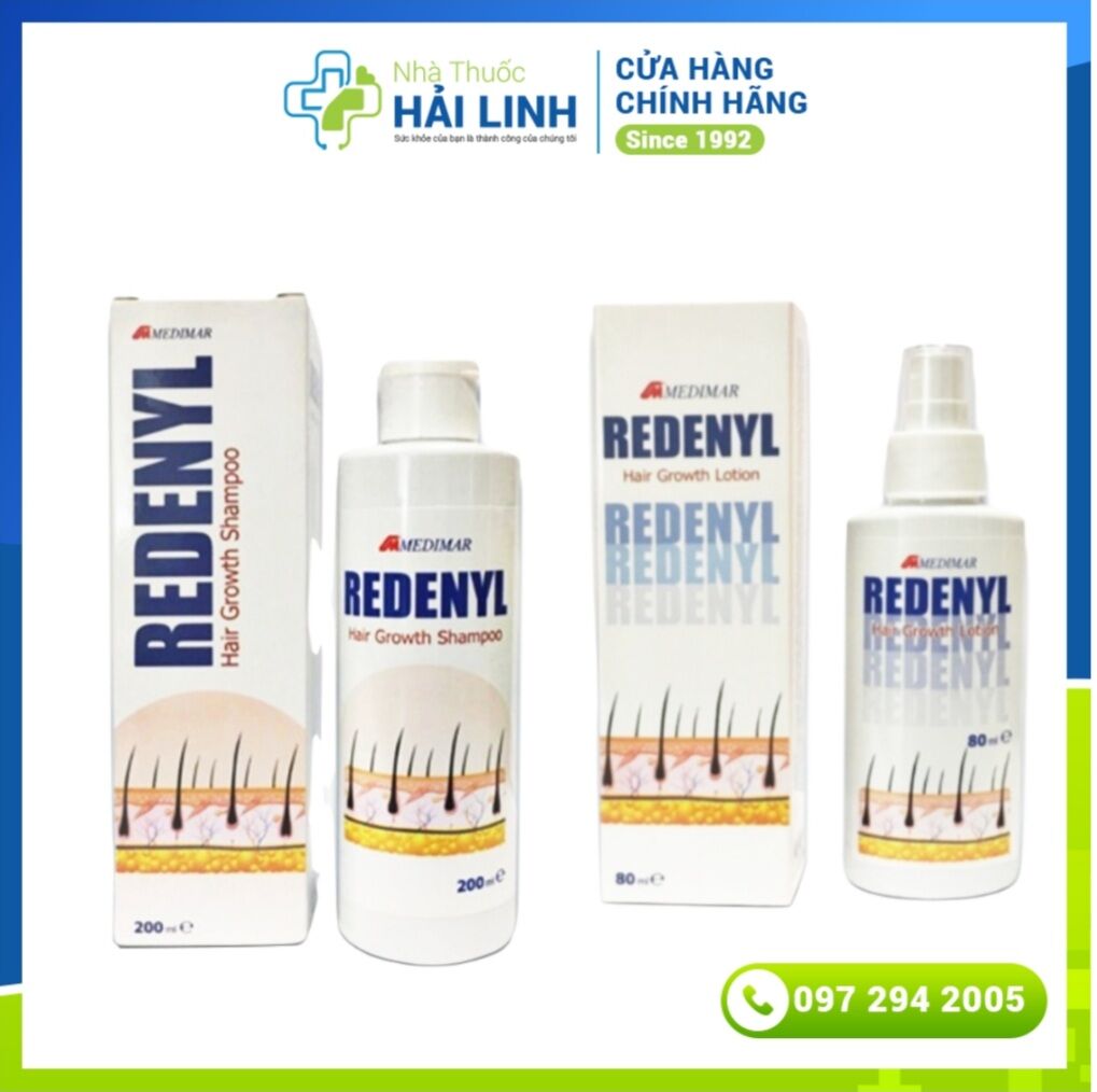 Xịt dưỡng và Dầu gội ngăn rụng tóc Redenyl ⚡ Tặng quà ⚡ Hỗ trợ mọc tóc, làm dày tóc hiệu quả