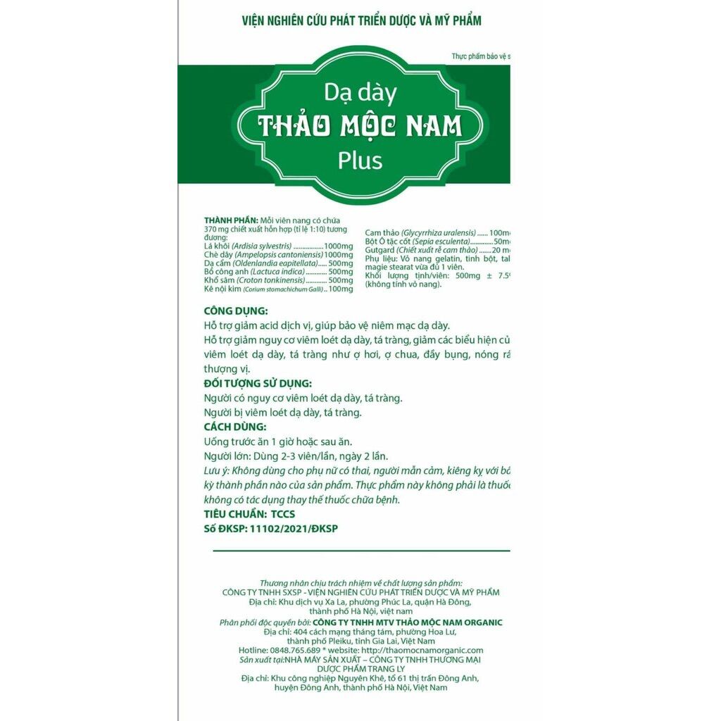 DẠ DÀY THẢO MỘC NAM