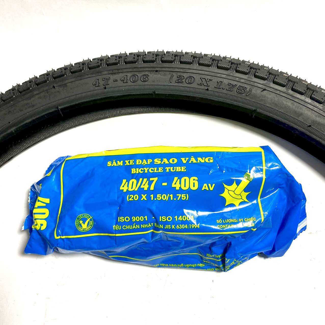 Combo săm lốp xe đạp trẻ em cỡ 20x1.75 (47-406)