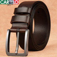 CARTELO | Dây Nịt Nam Da Thật Khóa Ghim Phong Cách Jeans