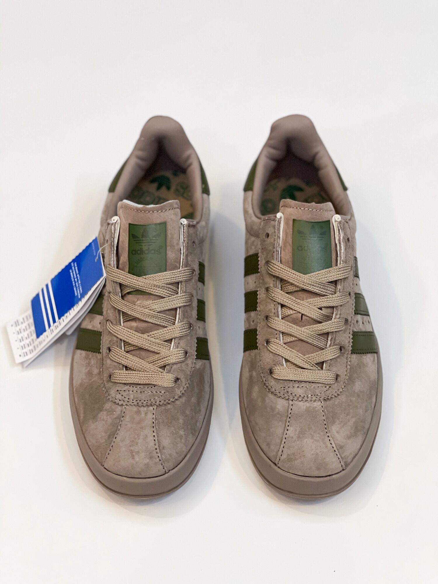 Giày Sneakers nam da lộn mới êm bền thời trang (nâu xanh)