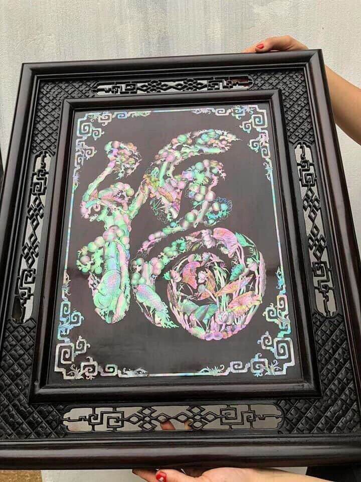 TRANH KHẢM CHỮ PHÚC 50x60cm