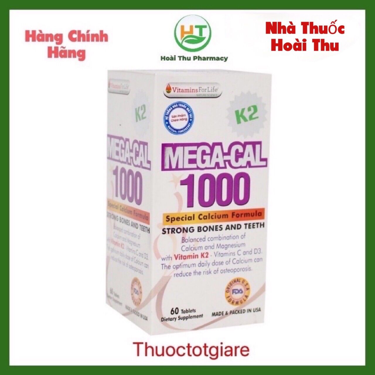 Canxi Mega cal 1000 - Bổ sung Canxi giúp xương chắc khỏe