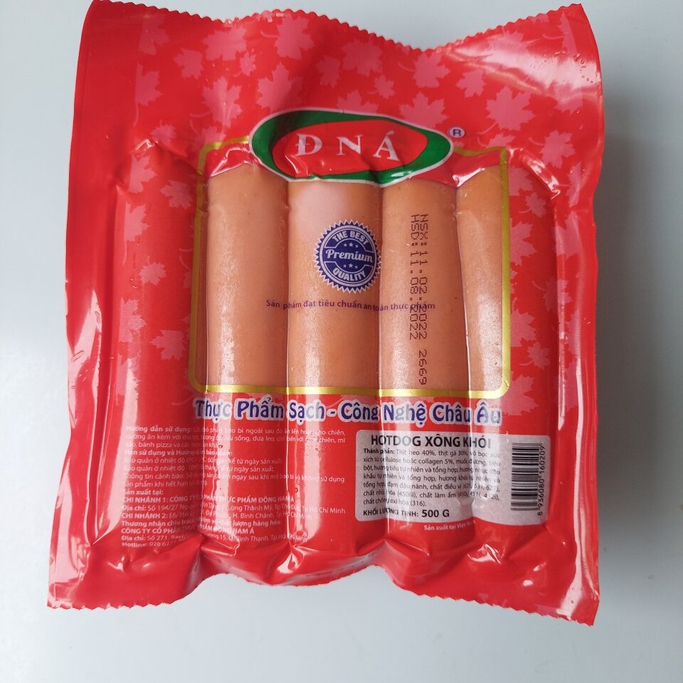 500gr Xúc Xích Đức ĐNA . 10 cây ( chỉ Ship HCM)