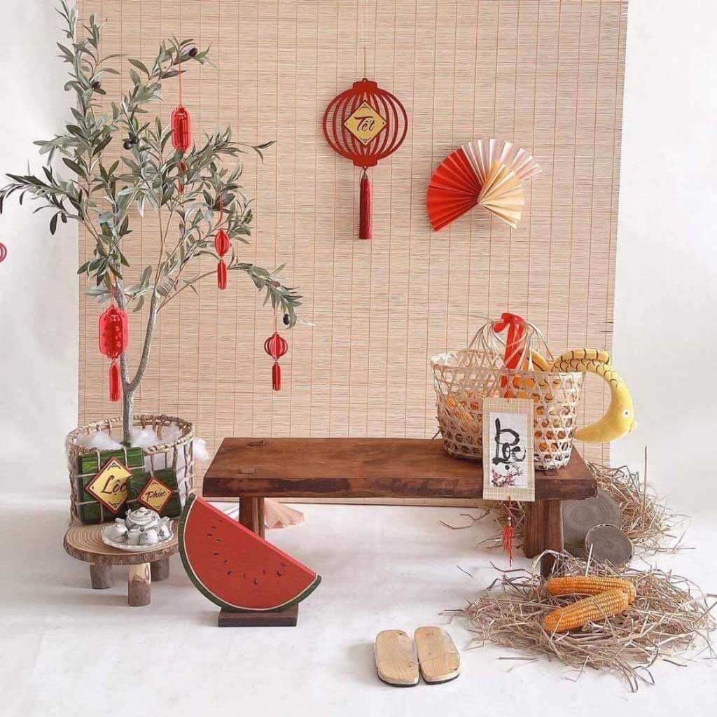 Mành tre trang trí Tết ( chỉ có mành)