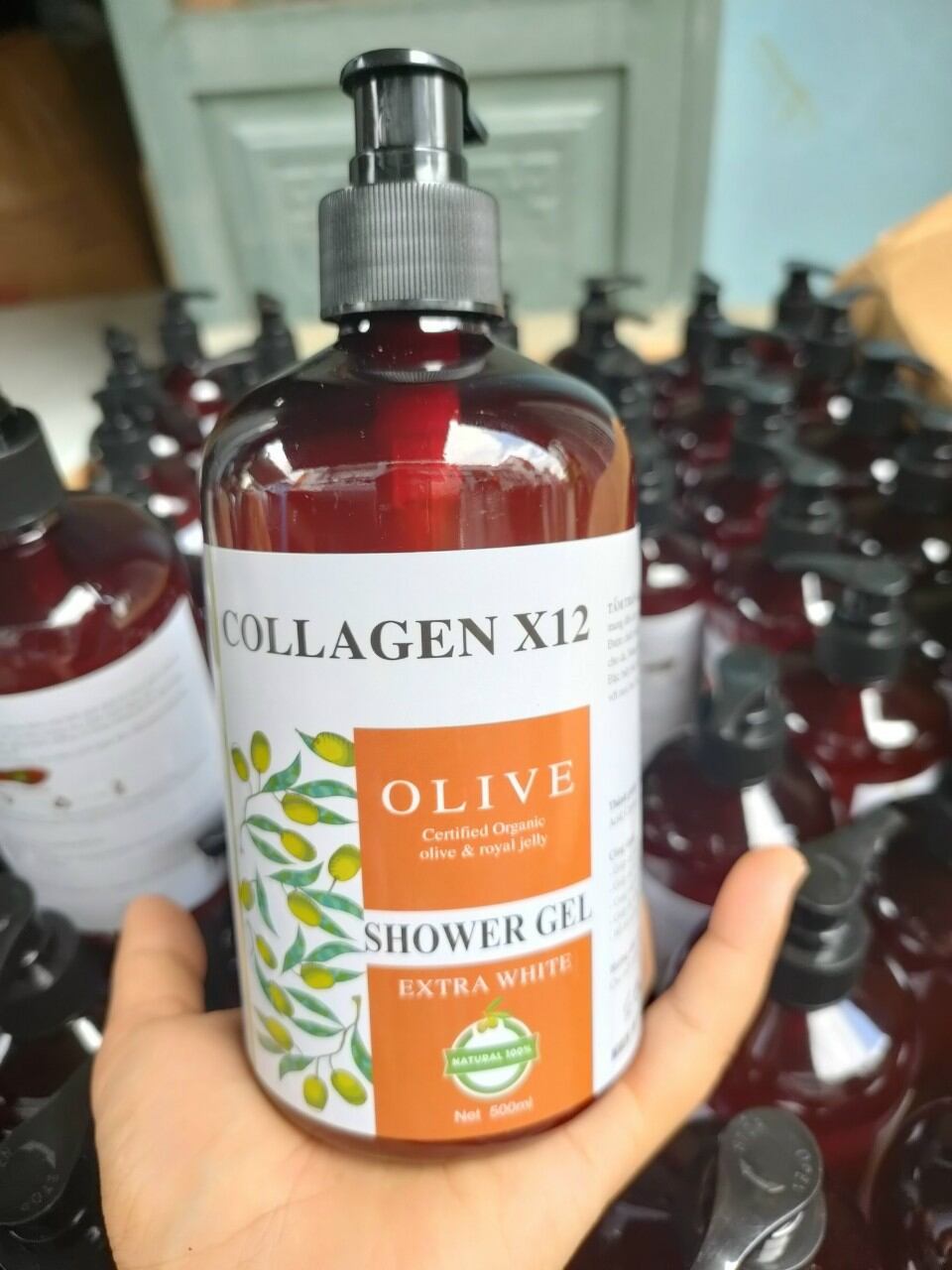 Sữa tắm thải độc trắng da collagen x12