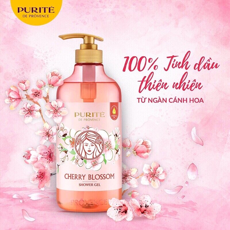 [HCM]Sữa tắm Purite By Provence Cherry Blossom 850ml
