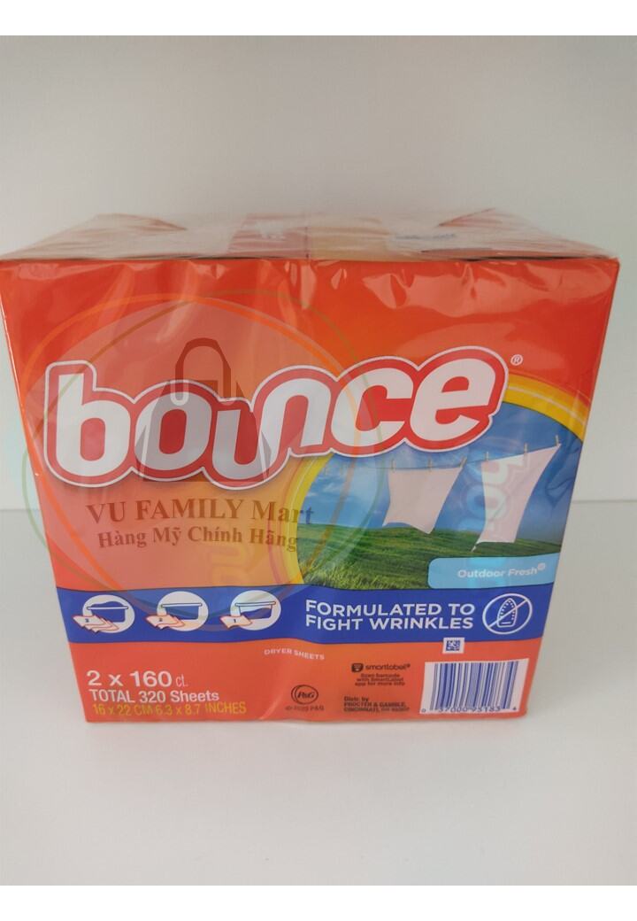 Bounce Giấy THƠM QUẦN ÁO làm MỀM VẢI 160 tờ hộp-Hàng Air Mỹ