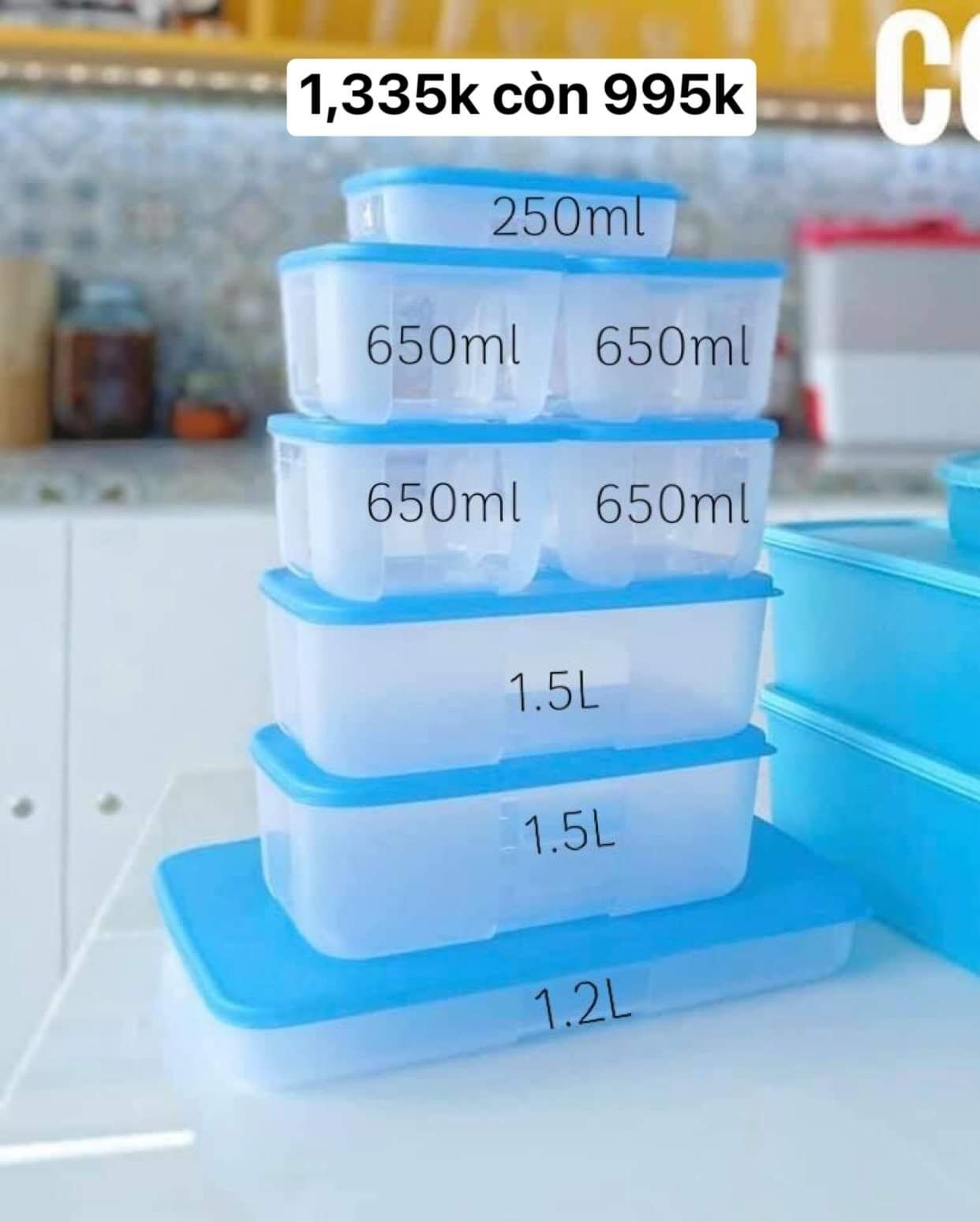 Bộ 8 hộp trữ đông Tupperware
