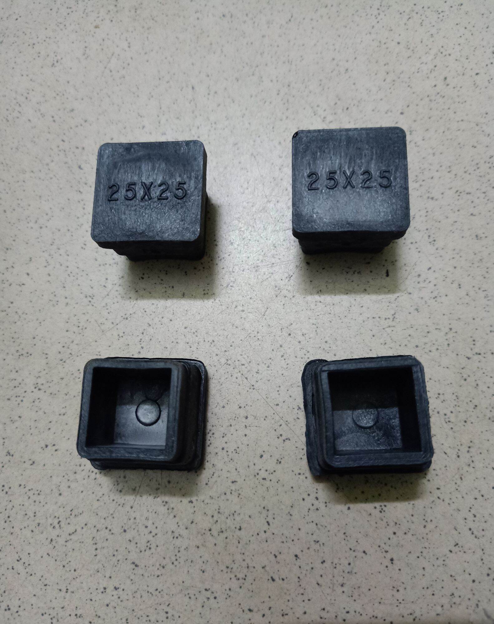 Combo 20 chiếc bịt trong 25x25 núm, chụp, chân đế, nút cao su bịt chân bàn ghế, ống hộp sắt, inox