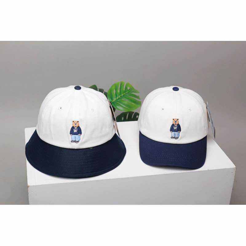 Mũ Nón Cặp,Mũ Lưỡi Trai,Mũ Vành Tròn Phối Màu Hat Unisex Thêu Gấu Siêu Đẹp Hot Trend