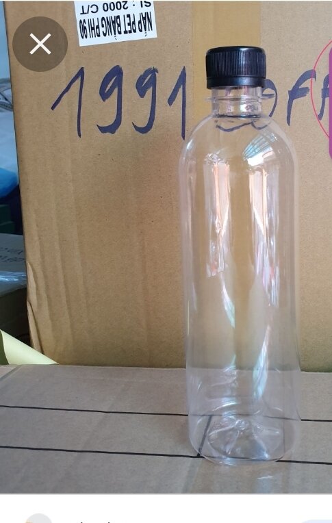 combo 10 chai nhựa tròn 500ml nắp đen
