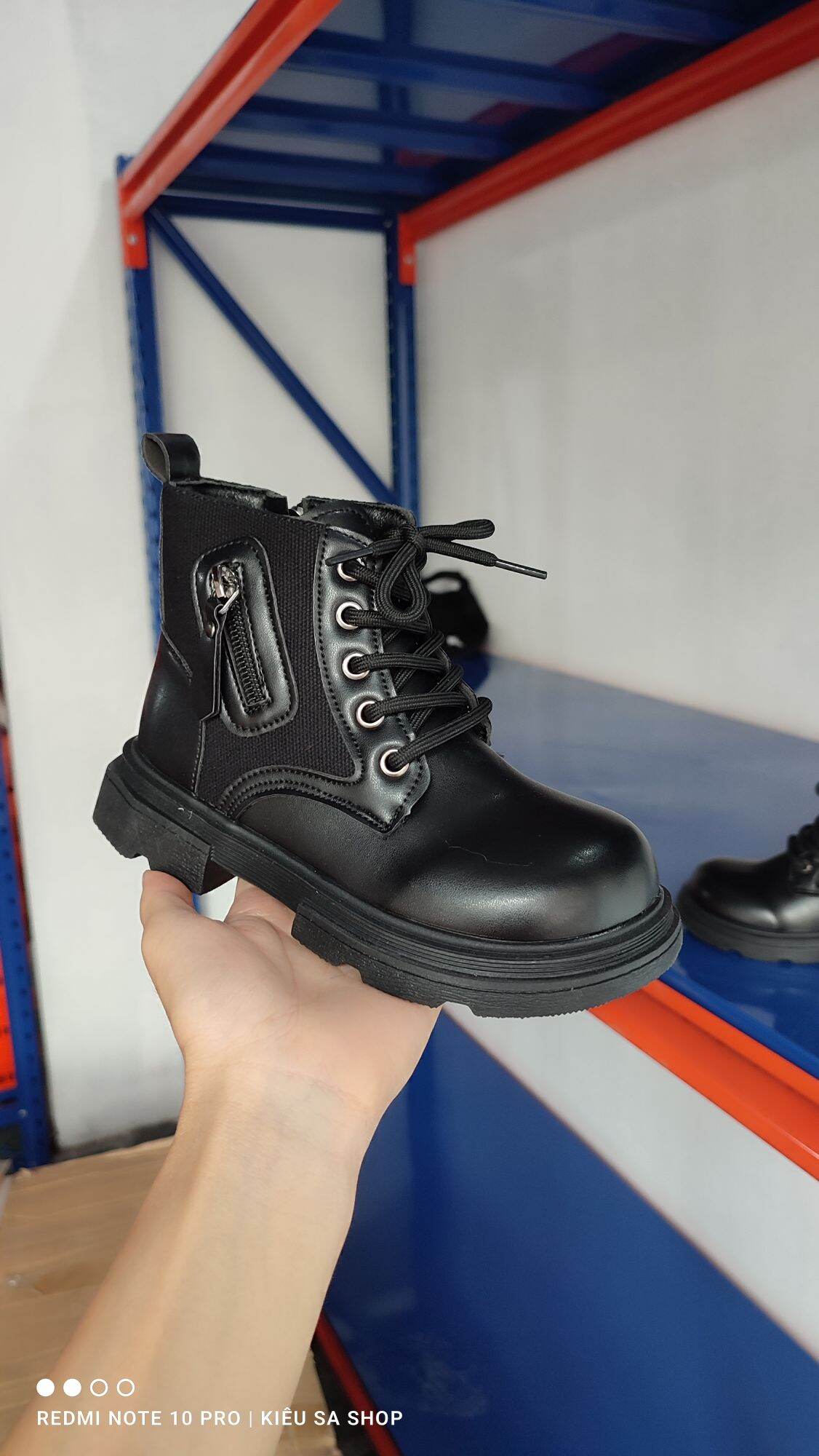 Bốt martin bốt chiến binh cho bé gái 3 tuổi-10 tuổi hàng qccc,giày bốt bé gái,boot khoá kéo cho bé
