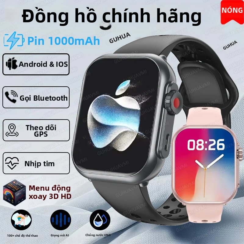 GUHUAVMI | Đồng Hồ Thông Minh Ultra 2 SE Dành Cho IOS Nam Nữ Pin 1000mAh GPS Màn Hình AMOLED Cuộc Gọi Bluetooth Thể Thao Chống Nước Theo Dõi Sức Khỏe