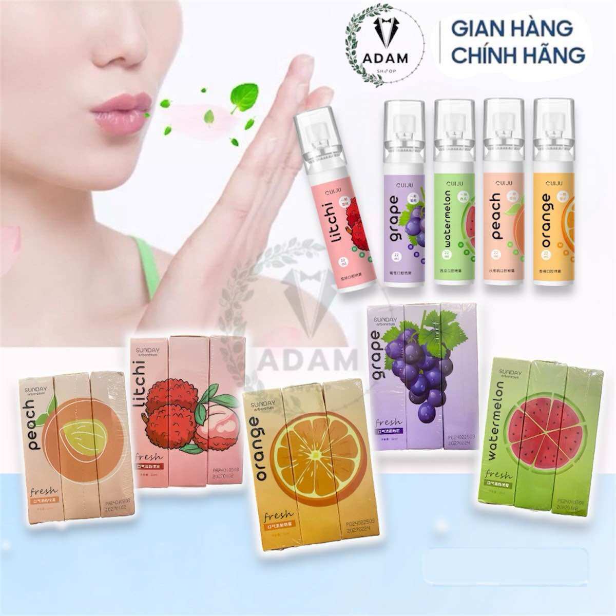 Xịt thơm miệng hương trái cây khử mùi hôi miệng