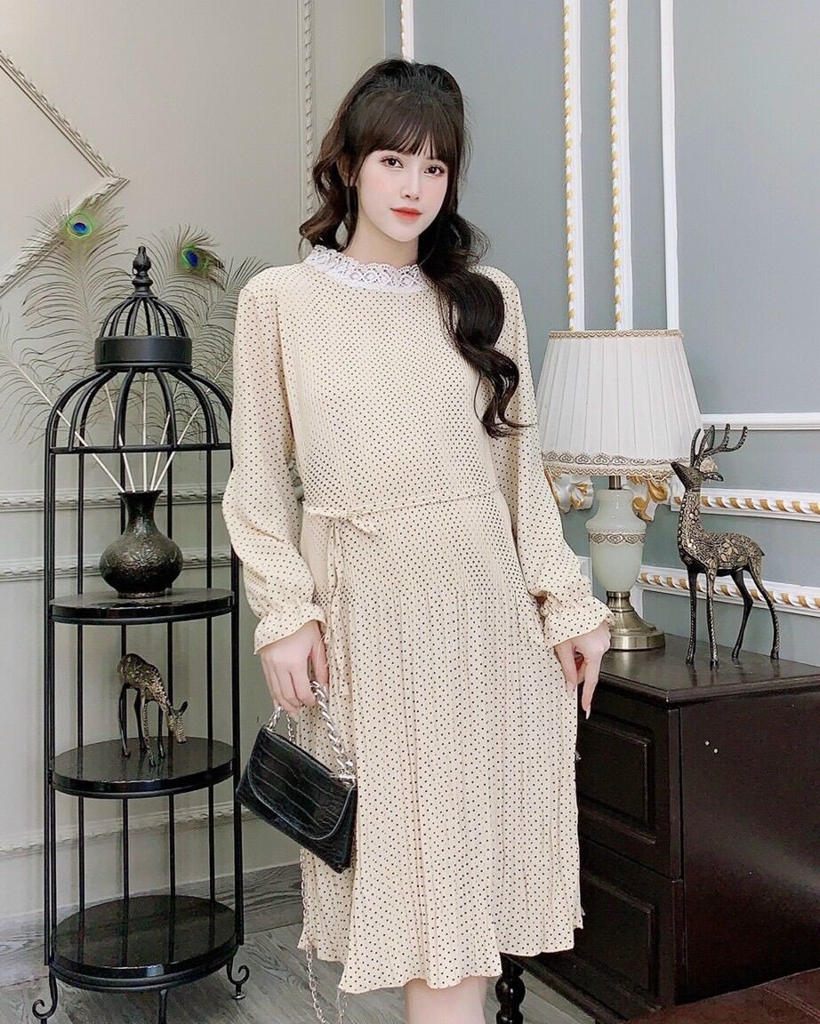 Đầm bầu công sở dài tay màu thu thời trang
