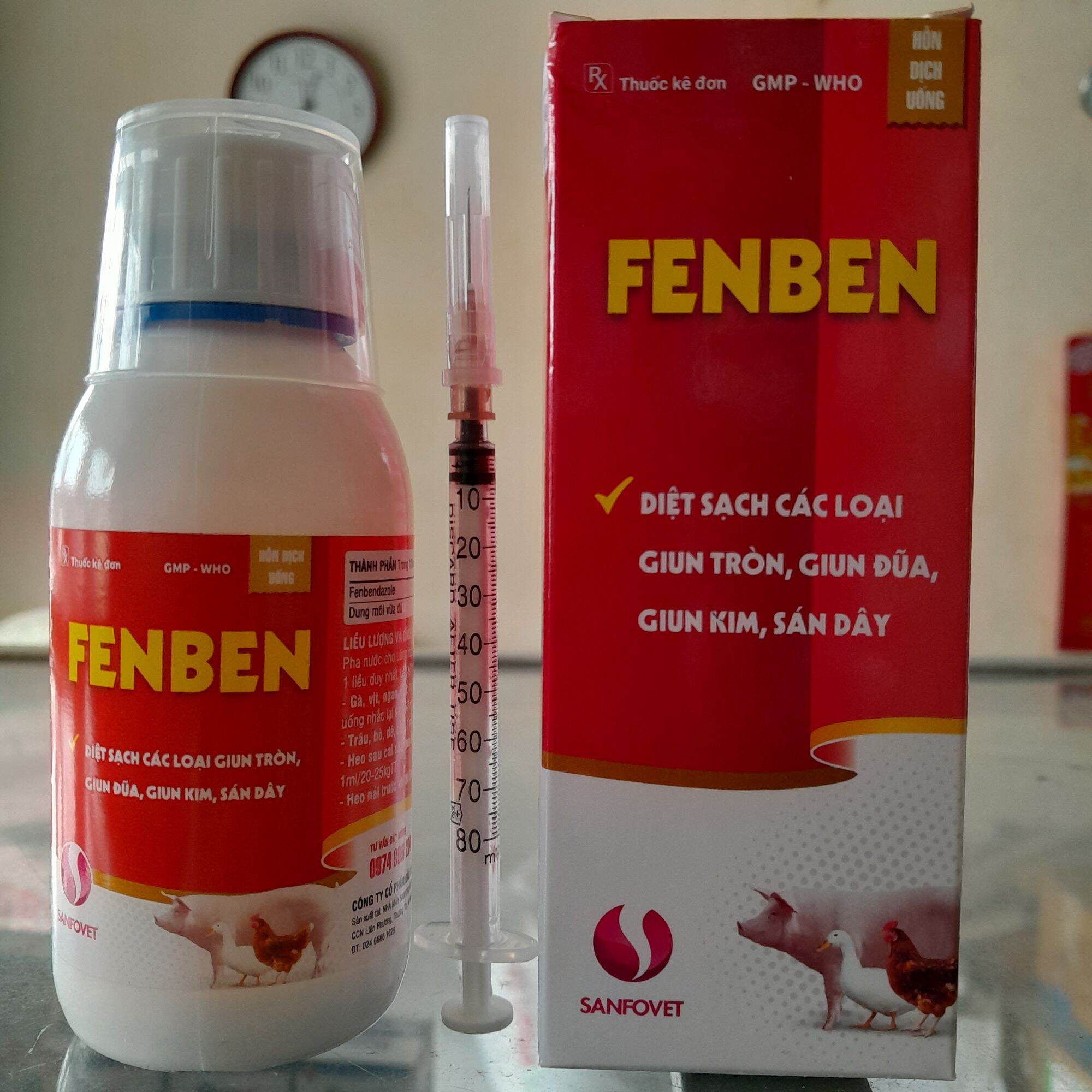 FENBEN 100ml xổ giun sán, giun đũa, giun kim, giun tròn, sán dây