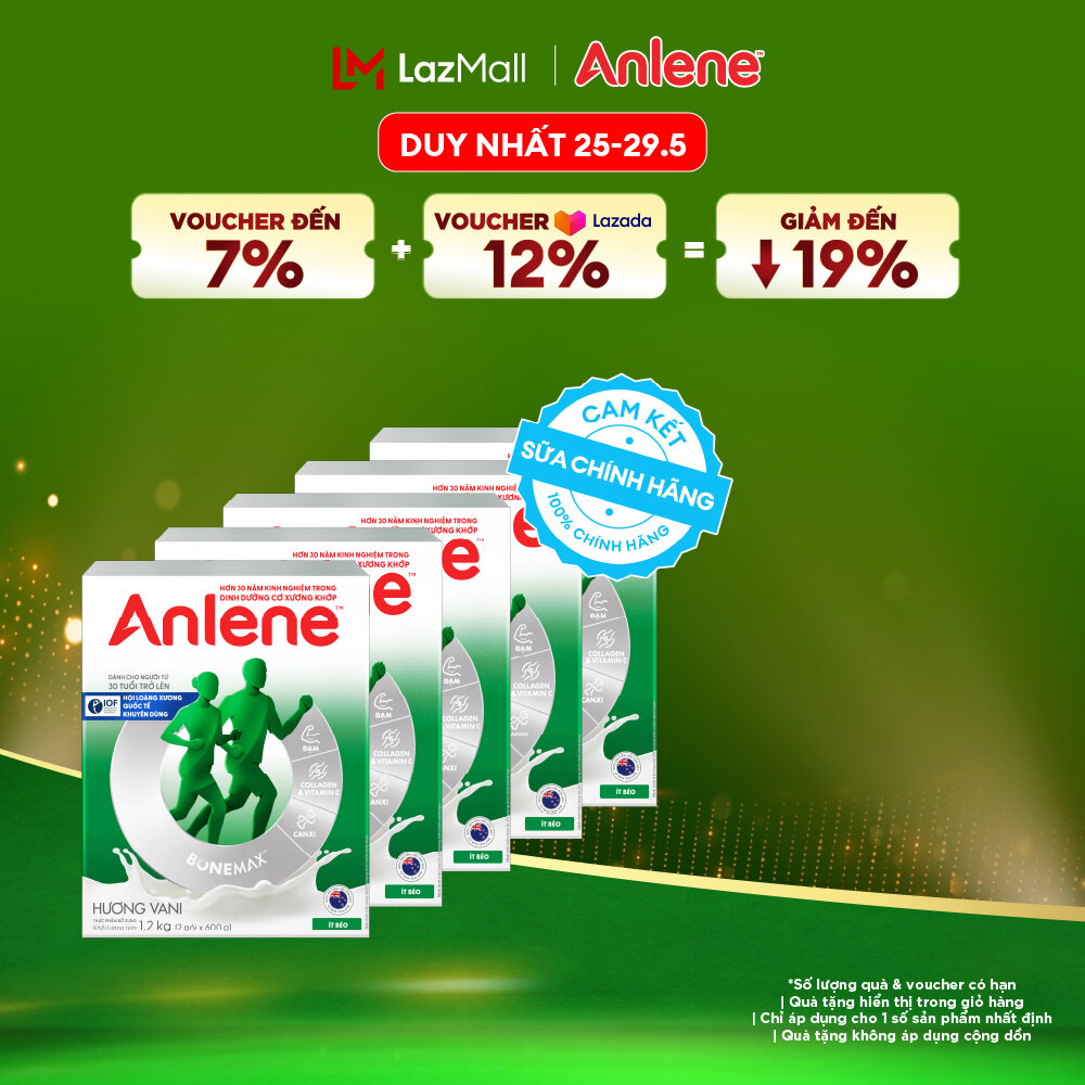 [Voucher giảm đến 26%]Combo 5 Sữa Bột Anlene Hương Vani 1.2Kg