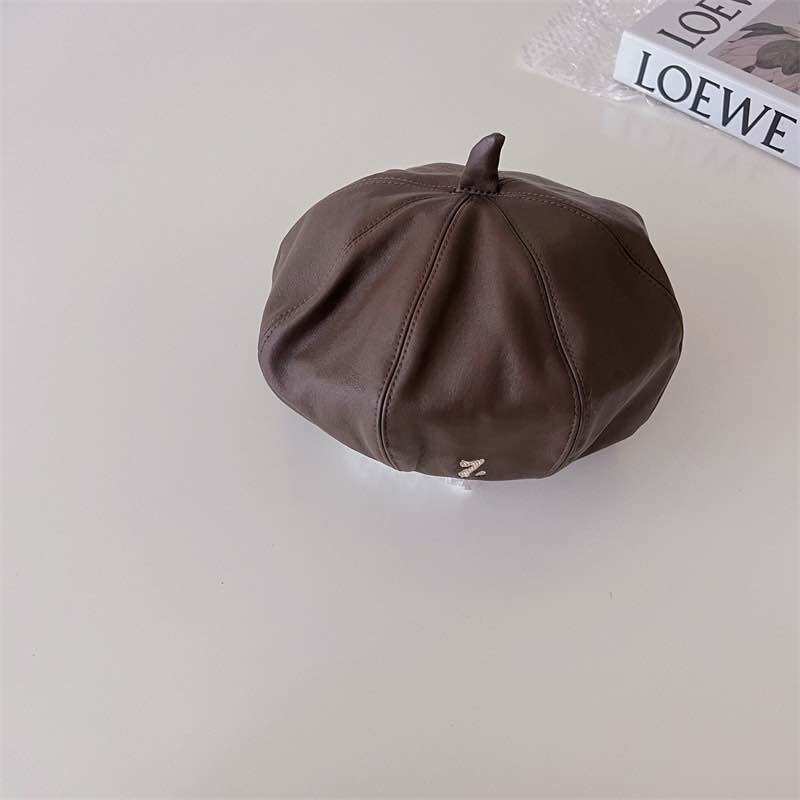 Mũ nồi style hoạ sĩ da PU cho bé (49-52cm)