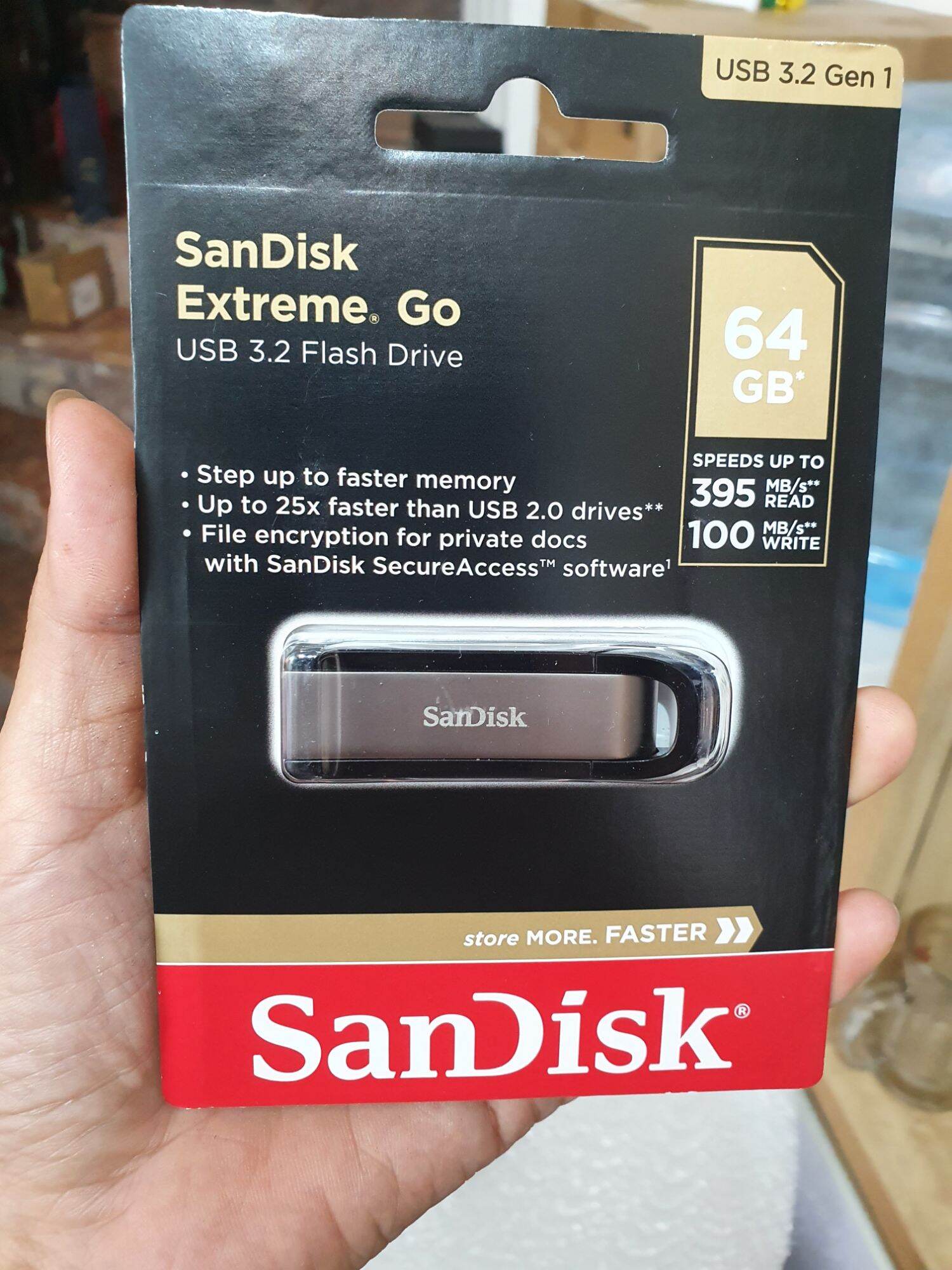 Usb3.2 sandisk extreme go cz810 - 64gb / 128gb đọc 395mb/s - bảo hành 24 tháng