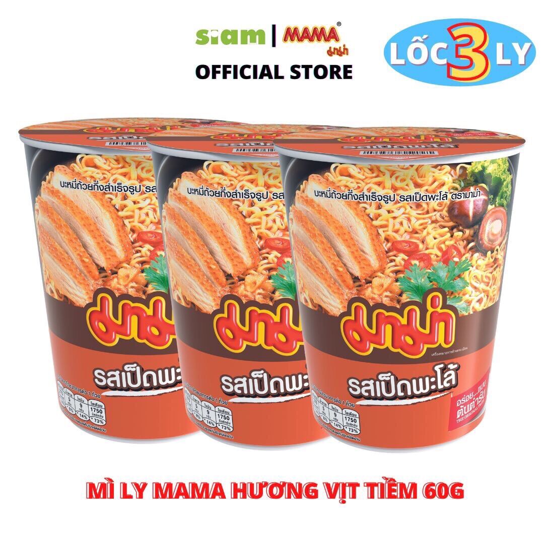 Lốc 3 ly - mì mama hương vịt tiềm 60g