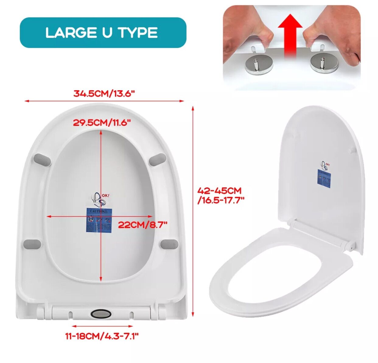 Nắp bồn cầu thay thế đóng êm nhựa ABS cao cắp dùng thay thế nắp bệt nắp cầu nắp toilet