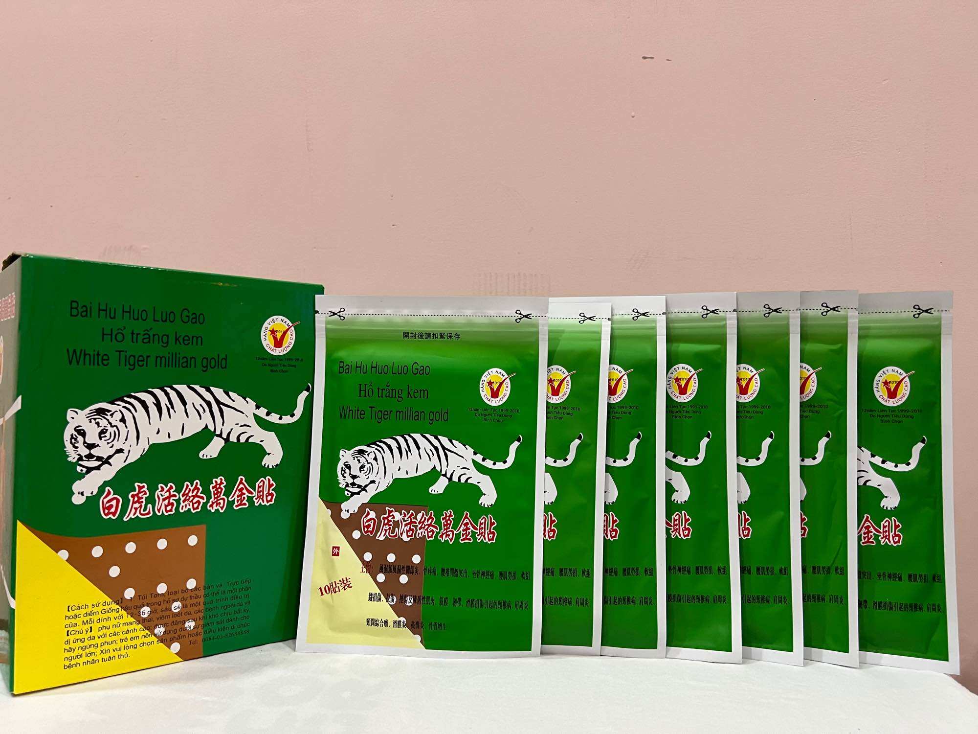 Miếng dán xương cốt Hổ Trắng Kem
