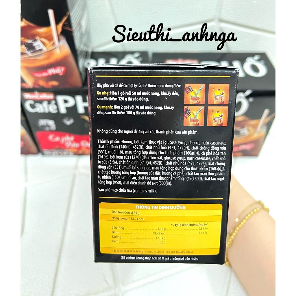 Phố ( Cà Phê Sữa Đá ) Hộp 10 gói x 24g