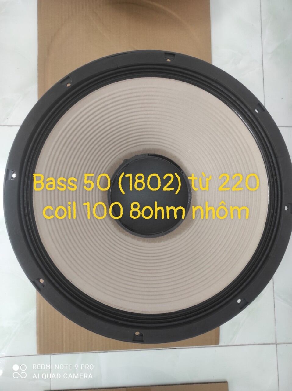 củ loa bass 50 cm 5 tấc.  từ 220 coil 100 điện trở 8ohm. sườn nhôm. hàng nhập khẩu chính hãng mới nguyên