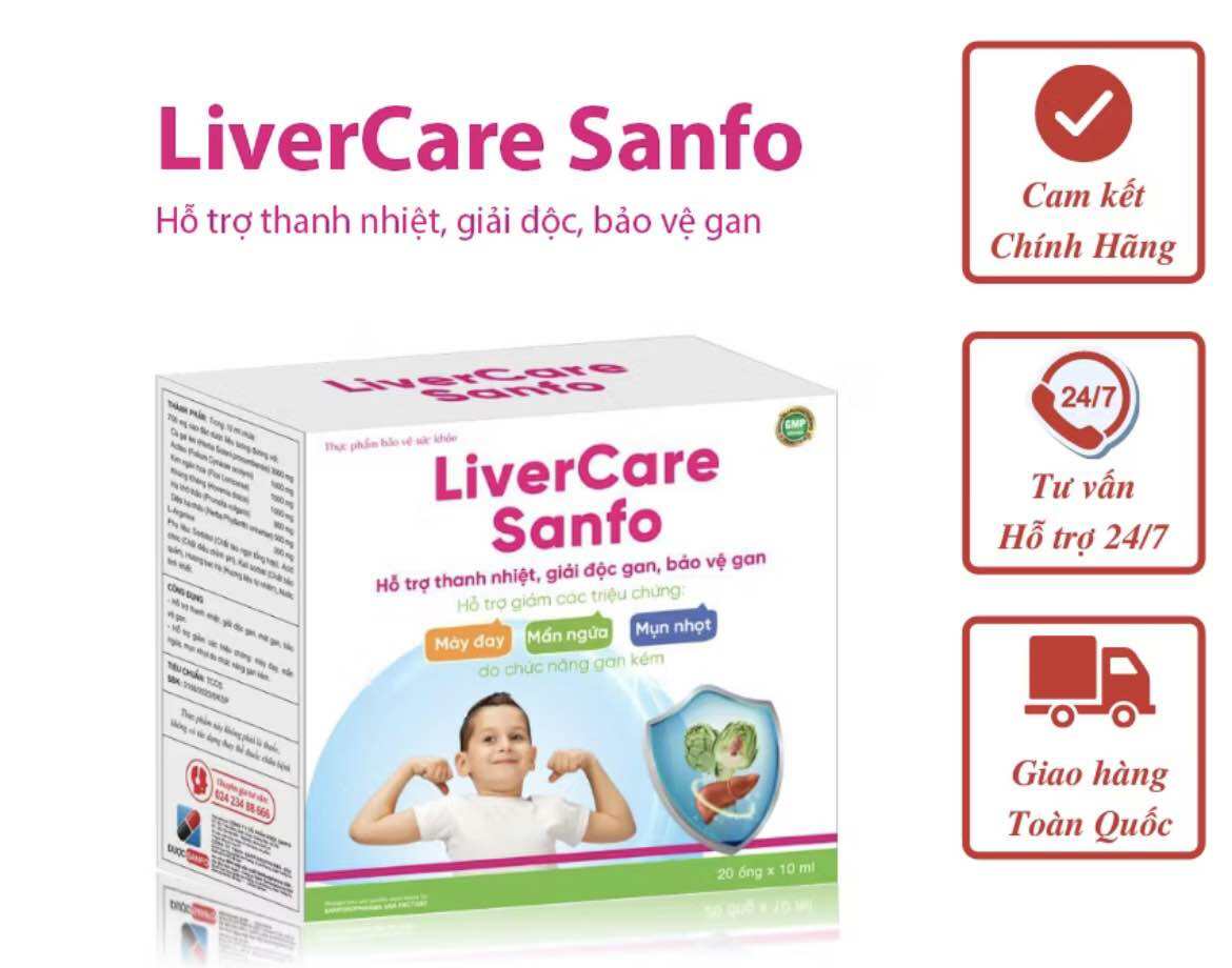 Livercare sanfo- Hỗ trợ giảm mề đay , mẩn ngứa , mụn nhọt, bảo vệ chức năng gan