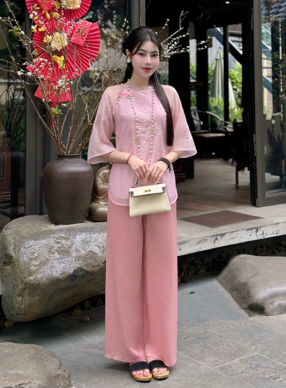 Đồ Lam Đi Chùa# _ Mẫu Mới Cao Cấp ( Chất Vải VOAN LỤA)