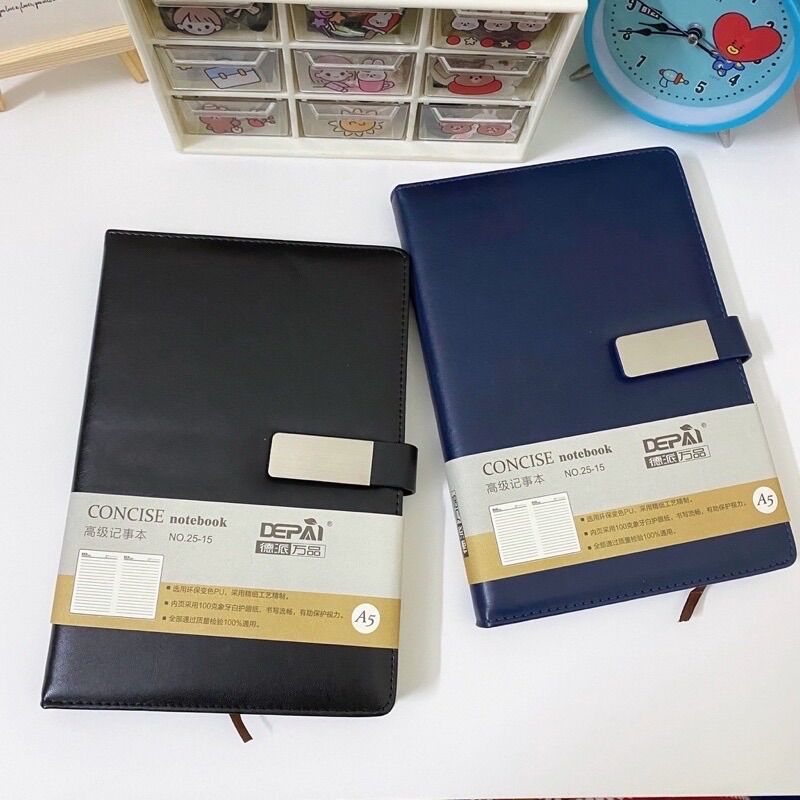 Sổ tay a5 bìa da depai notebook sổ tay kẻ ngang 100 trang dùng ghi chép, làm nhật kí, bulletjournal