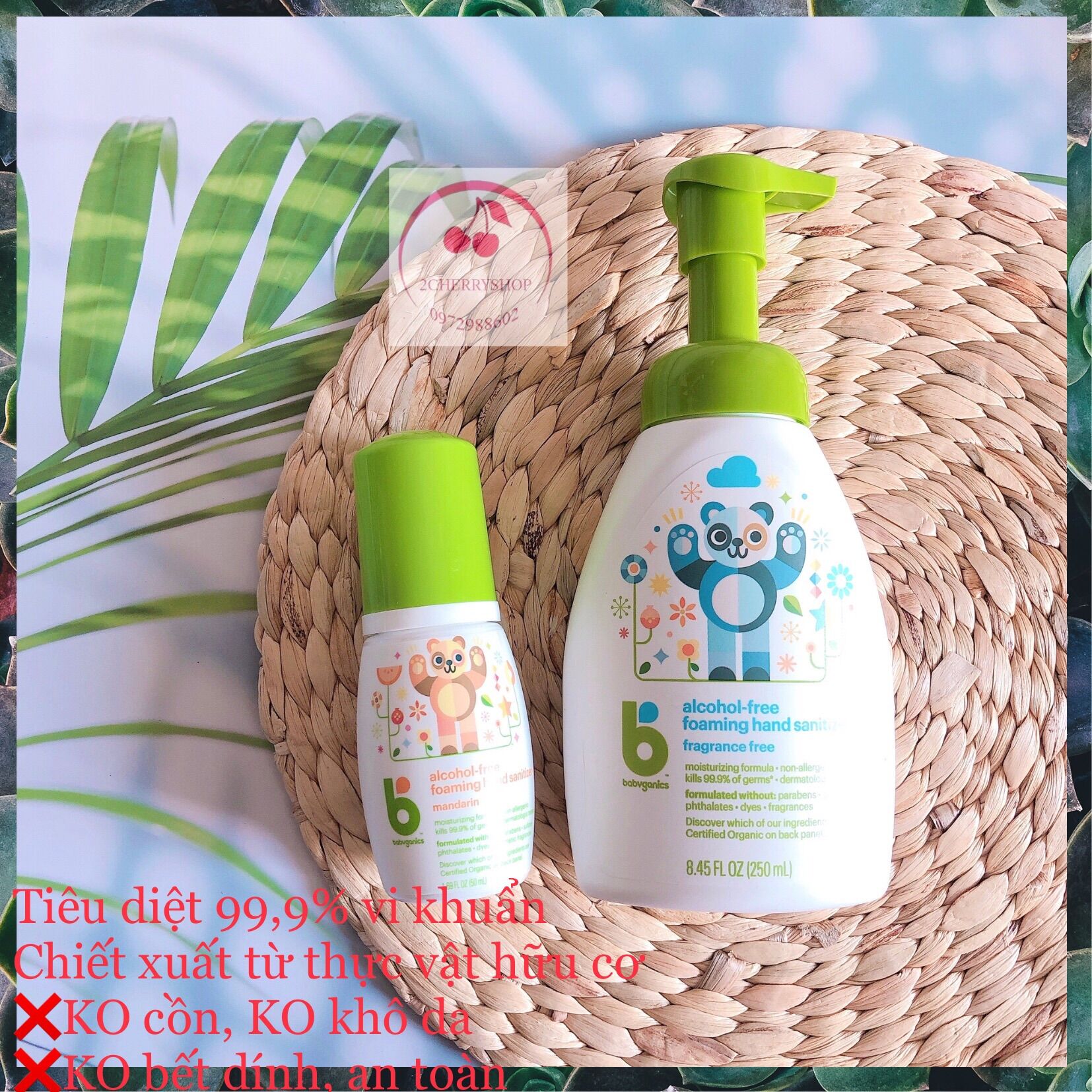 Rửa tay khô Babyganics cho bé 2025