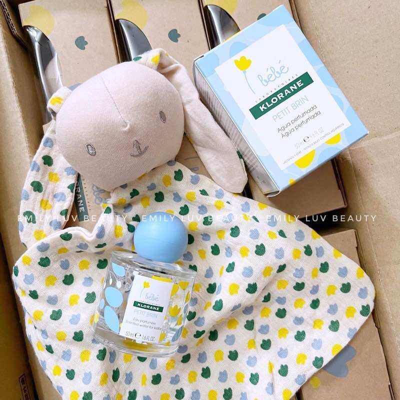 Set nước hoa 50ml dành cho bé yêu KLORANE bébé tặng kèm thỏ bông cầm tay siêu cute