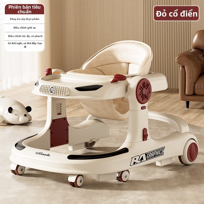 Foldable Multi-functional Infant Walker Stroller with Lights - 9