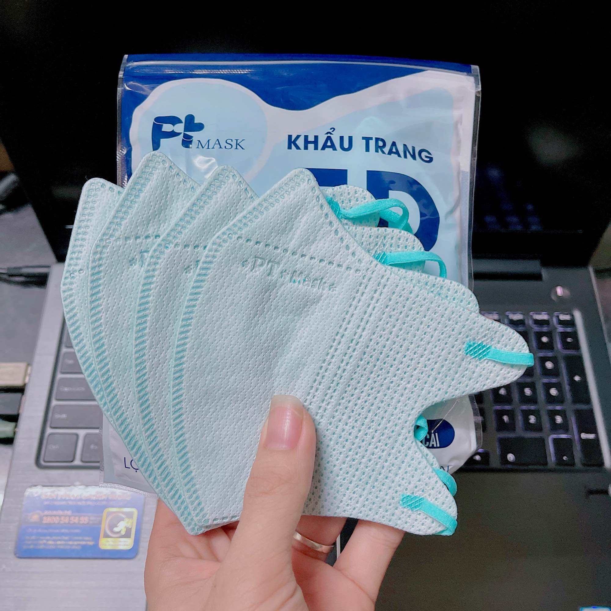 Khẩu Trang 5D Mask  Kháng khuẩn 3 lớp  (Túi 10c) công nghệ nano loại bỏ 99% bụi mịnvi khuẩn theo công nghê Nhật Bản