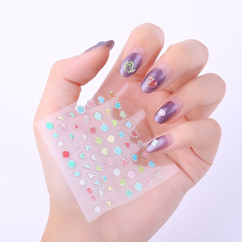 Nhãn Dán Móng Tay 3D Chống Thấm Nước Hình Hoa Trắng