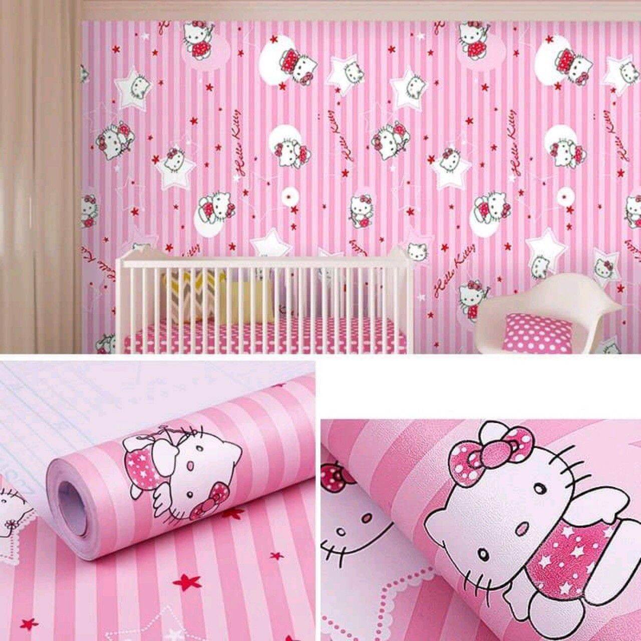Giấy dán tường HELLO KITTYM2 khổ 45cm có keo sẵn