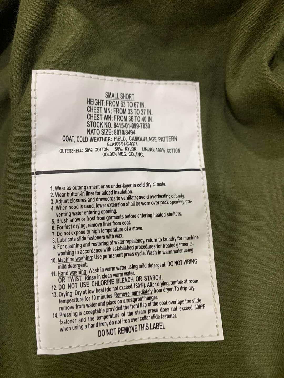 ÁO M65 LÍNH MỸ - XANH OLIVER MỚI 100%