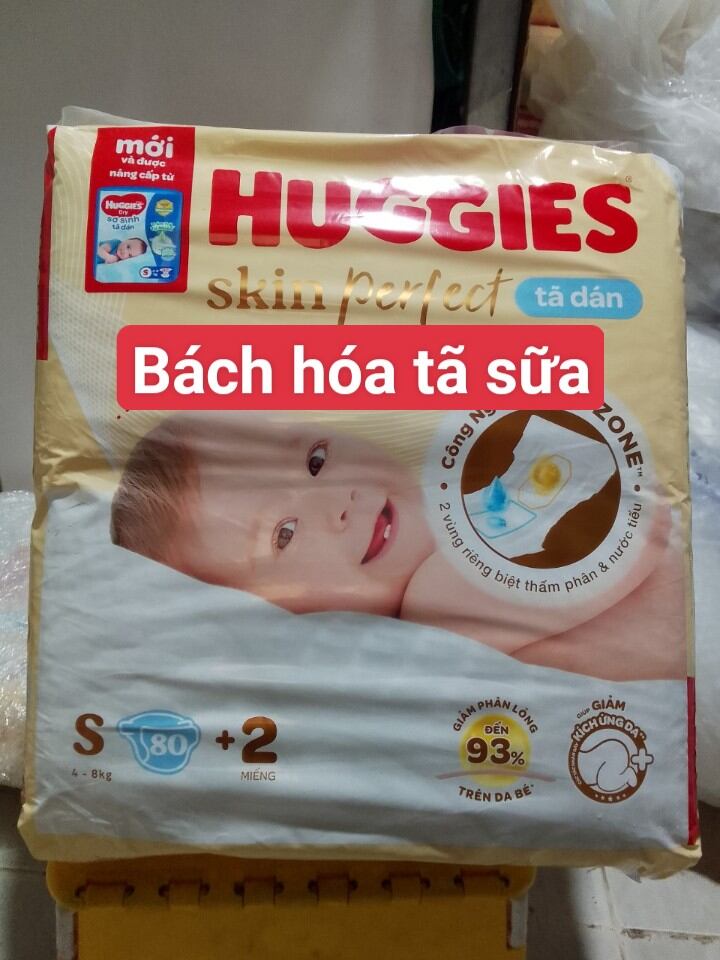 Tã dán sơ sinh huggies S80 miếng skin perfect 4-8kg