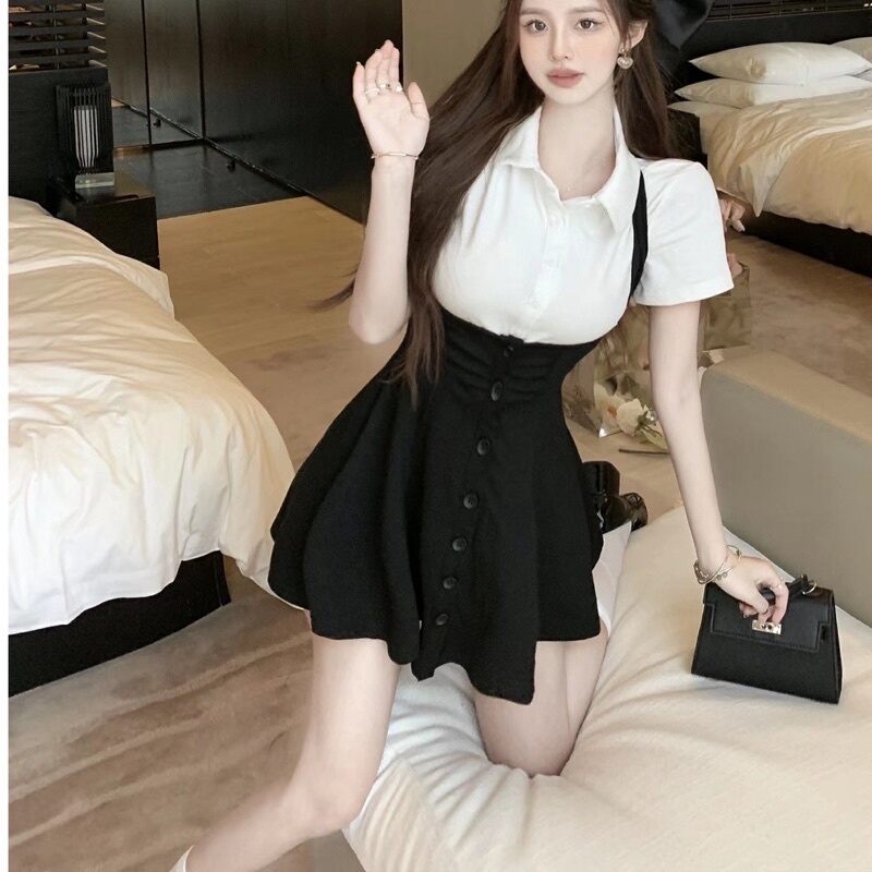 Set áo sơ mi kèm yếm